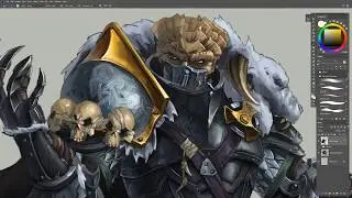 Colouring Concept art - Blaine from Mantic's Vanguard