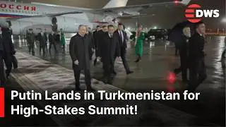 MOMENT: Putin Touches Down in Turkmenistan for Peace & Security Summit | AC1Z