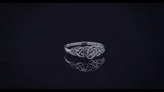 Irish Love Knots Infinity Heart Celtic Ring Sterling Silver 1MM Band
