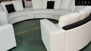 Circular Luxurious Leather Sofa Set | Lixra Model ID:- BA37