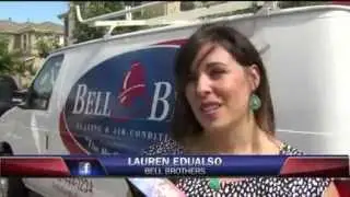 Bell Brothers Air Conditioning Technician Repairs Clients A/C during first heat wave in Sacramento