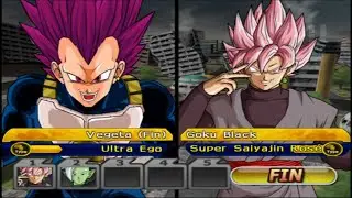 Dragon Ball Z Budokai Tenkaichi 3 - VEGETA ULTRA EGO vs GOKU BLACK SSJ ROSE & ZAMASU