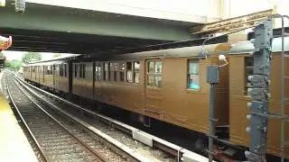 A Vintage MTA BMT Triplex D-Type Centennial Train Departs From Brighton Beach