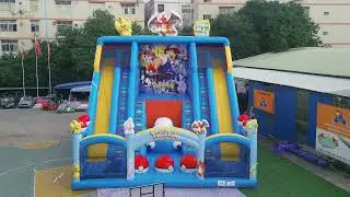 Latest 2023 Inflatable cartoon funicity interactive sports game bounce park