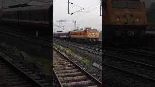 ICF Coach + DEMU Coach Pulled by WAP1 ✨ #shorts #wap1 #icf #demu #sanjeevrailway