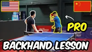 Learning Backhand Block & Chop with CHINESE Coach (Short Pips Lesson)