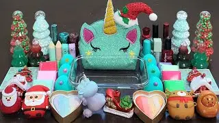 UNICORN CHRISTMAS Slime Mixing Random Into Slime! Satisfying Slime Video ASMR