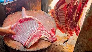 Amazing Giant Goats Chest Cutting Live In Bangladesh ||  Goats Meat Cutting Live