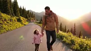 Father & Daughter on a trip to the mountains #ai #experimental #art #aiexperimentalart  