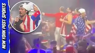 Rangers Captain J.T Miller, Team USA sing &ldquo;Courtesy of the Red, White, and Blue&rdquo; at E11ven nightclub