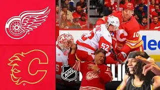 CLOSE COMEBACK - RED WINGS VS FLAMES - REACTION