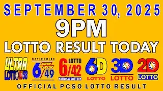 9pm Lotto Result Today September 30 2025 PCSO