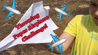 Throwing Paper Airplanes Challenge Outside! Will It Fly or Not? #airplane #plane #howto #paperplane
