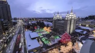 Time-lapse of Christmas Lights on Temple Square