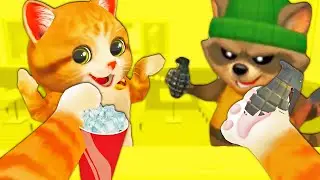 CRAZY RACCOON is trying to ROB I Am Cat (Cooking Clash VR)