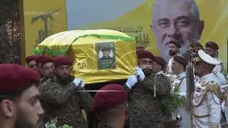 Thousands mourn at funeral for Hezbollah commanders killed in Israeli airstrike on Beirut suburb