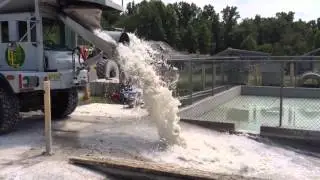 Seeding the pit.  By adding SlurrySep into the drum and mixing with recycled water.