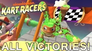 Nickelodeon Kart Racers - ALL CHARACTERS VICTORY ANIMATIONS!