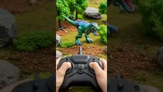 Mini RC Dinosaur Robot Stomps Through Toy Jungle! 🦖🤖 POV Remote Control Fun #Shorts