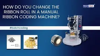 How do you change the ribbon roll in a manual ribbon coding machine?