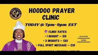 HOODOO PRAYER CLINIC (LIVE): Prophetic Insight, Spirit Messages Tarot &bull; Bibliomancy &bull; Prophecy #love