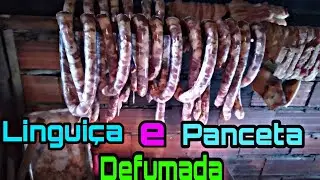 COMO FAZER LINGUIÇA CAIPIRA E PANCETA DEFUMADA I FOGÃO A LENHA #linguiçacaipira #pancetadefumada