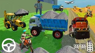 Drive Duke 390 And ROAD ROLLER JCB Unloading Stone From Dumper Truck in Game 💥Part 303 #gamingvideos