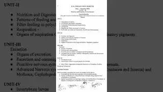Msc zoology 1st semester syllabus