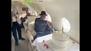 Ex-President Goodluck Jonathan celebrates his 64th birthday in a private jet (photos/videos