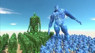 Green Colossal Titan vs Armored Titan Avatar | Epic Giant Battle – Animal Revolt Battle Simulator
