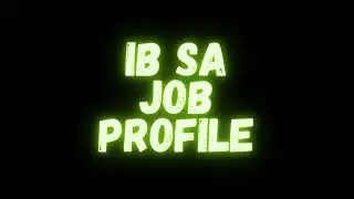 ib sa job profile