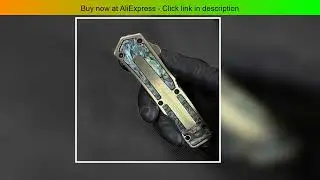 Micro Tech Scarab Abalone Shell OTF Knife Holy Beetle Gold Color Titanium Pocket Knife Self Defense
