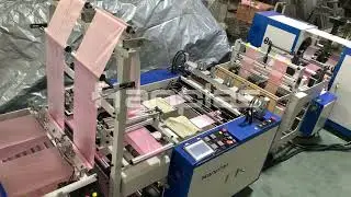 Automatic 2 lines folded rolling garbage bag making machine | Trash bag making machine