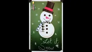 paper plate snowman || Christmas decoration || wall mounted / notice board #shorts
