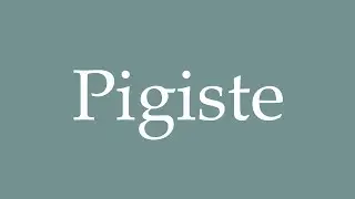 How to Pronounce ''Pigiste'' (Freelancer) Correctly in French