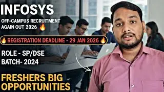 Infosys Hiring Again! Off-Campus Drive for 2024 Batch | SP/DSE Roles | Apply by Jan 29