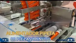 Estuchadora CAM modelo PMM; alimentación frasco y pipeta dosificadora