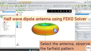 Design a half wave dipole antenna using FEKO solver