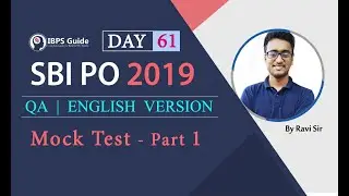 SBI PO 2019 - Mock Test  - Part 1 | QA | Day - 61