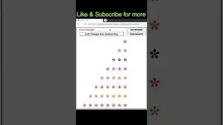 HTML, CSS and JavaScript Code to Print Left Triangle Star Pattern #shorts