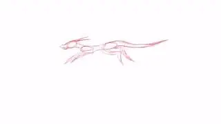 A wingless dragon run cycle animation