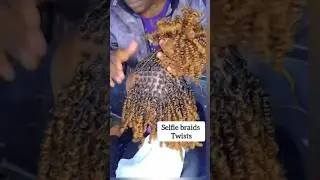 Selfie hair piece twists#darling #minitwiststyles #curlyhairstyles #curlybraids #curlytwists