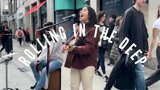 STUNNING Performance | Rolling in The Deep | Busker Jessica Lima