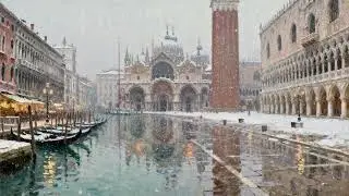 Romantic Northern Italy Winter | Venice · Verona · Padua | Oil Painting Art Screensaver