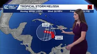 Tropical Storm Melissa moving slowly, forecast to become a Category 4 hurricane