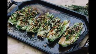 Hispi cabbage with brown butter pecan vinaigrette