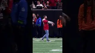WWE legend Goldberg SPEARS a Bucs fan! | Atlanta Falcons #nfl #falcons #riseup #shorts