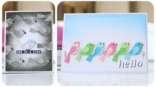 2 Easy and pretty cards made with a cute and tiny bird die set/Spellbinders/easy cards