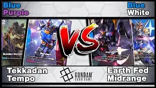 Blue/Purple Ping Tempo vs Blue/White Earth Federation Gameplay! Gundam Card Game Gameplay!
