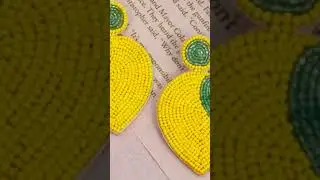 Beads lemon earings#beading#handmade#art#creative#creator